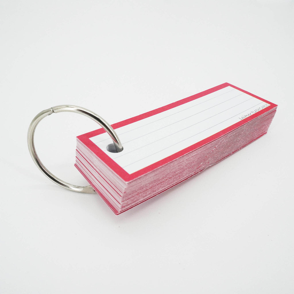 Leitner Vocabulary Cards Classic Lined red