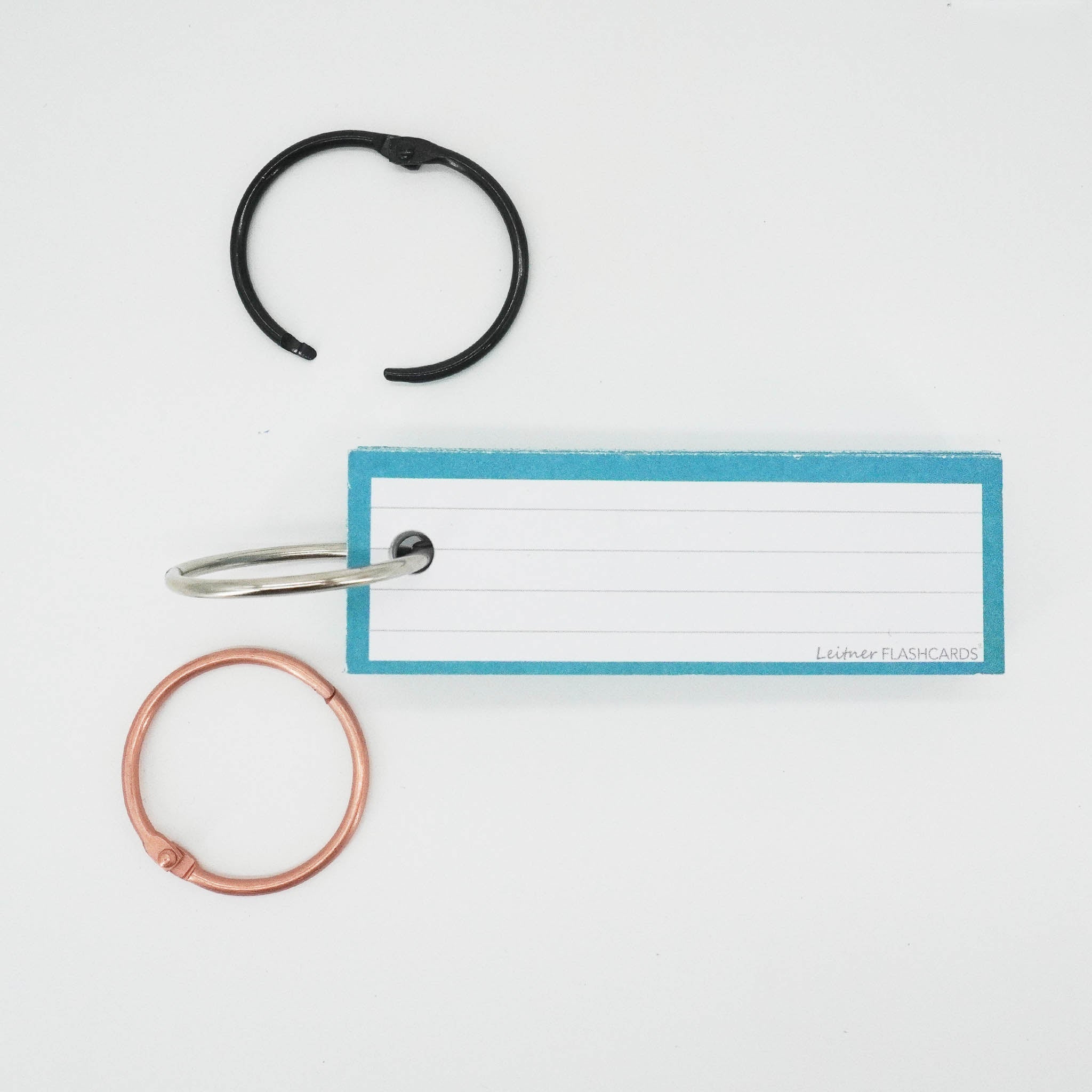 Leitner Vocabulary Cards Classic Lined turquoise with ring 2