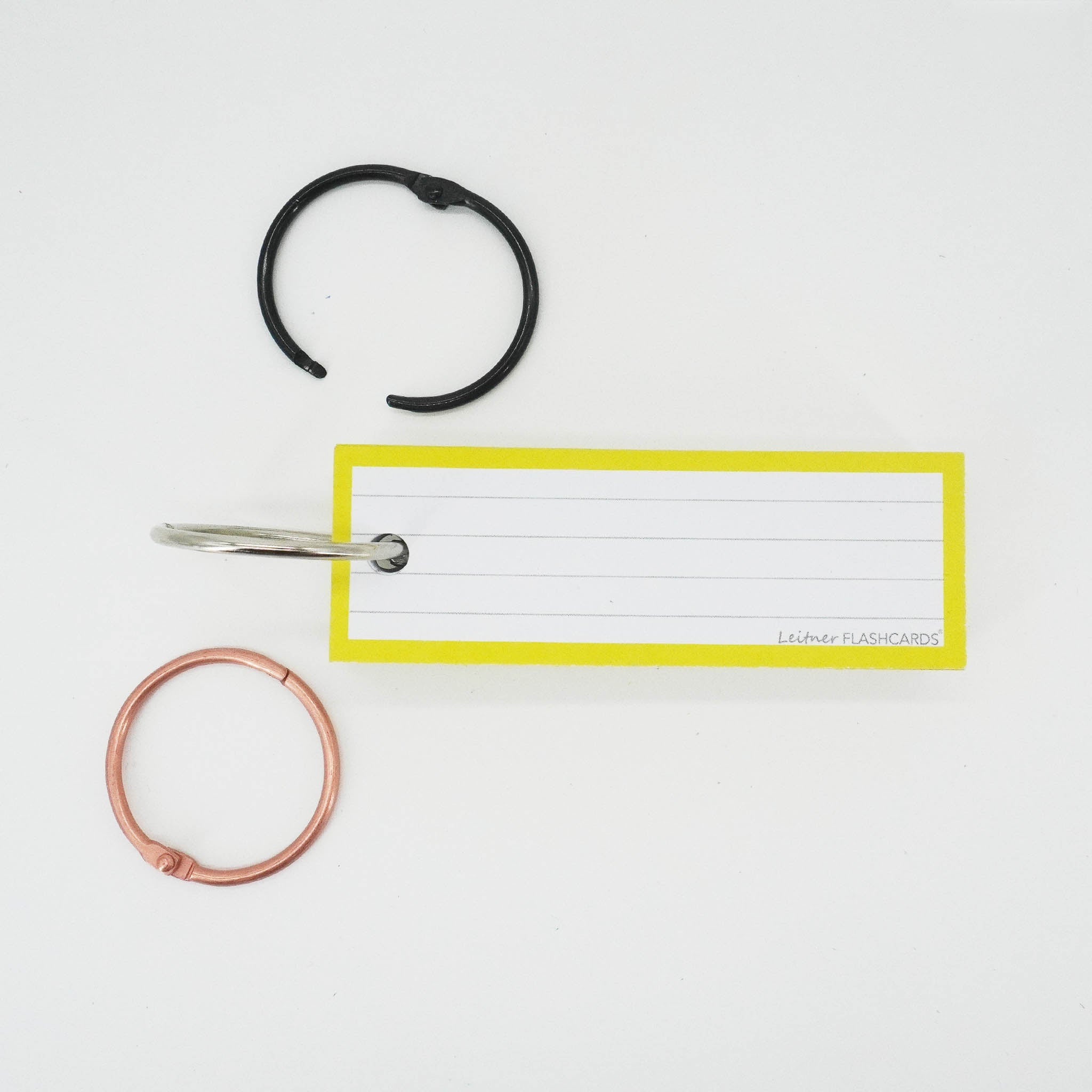 Leitner Vocabulary Cards Classic Lined yellow with ring 2