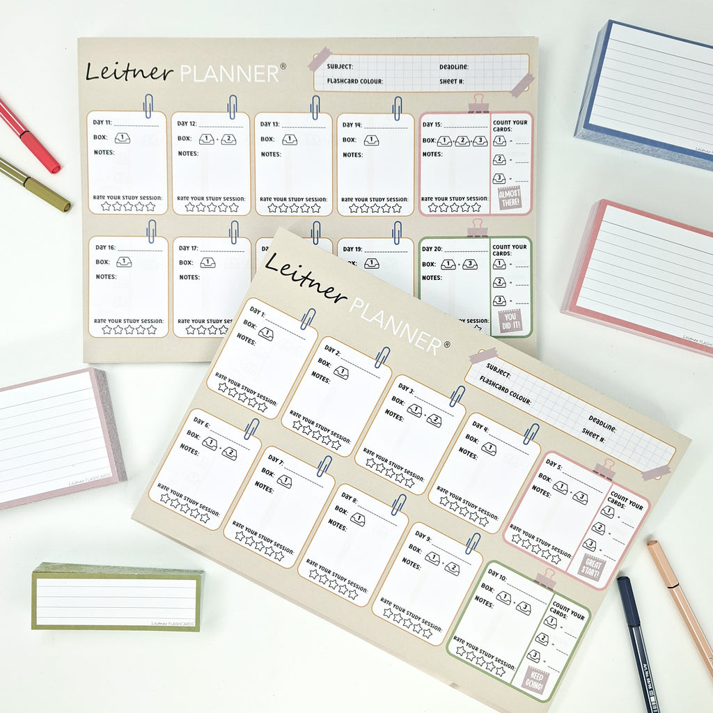 Leitner Flashcards Planner A4 Sand