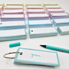 Leitner Vocabulary Cards Pastel Dotted green with ring