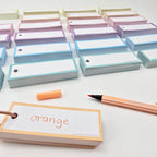 Leitner Vocabulary Cards Pastel Dotted orange with ring