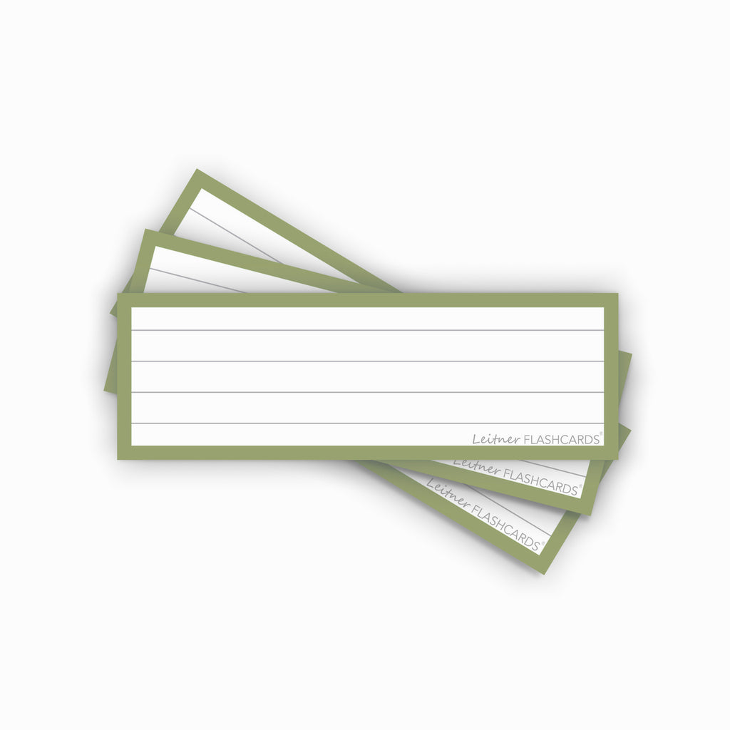 Leitner Vocabulary Cards Earth Lined green