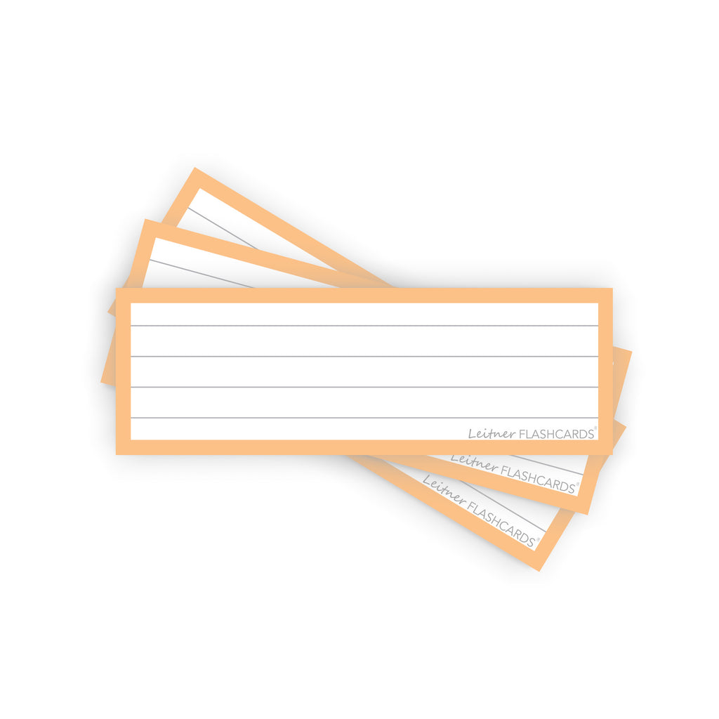 Leitner Vocabulary Cards Pastel Lined orange