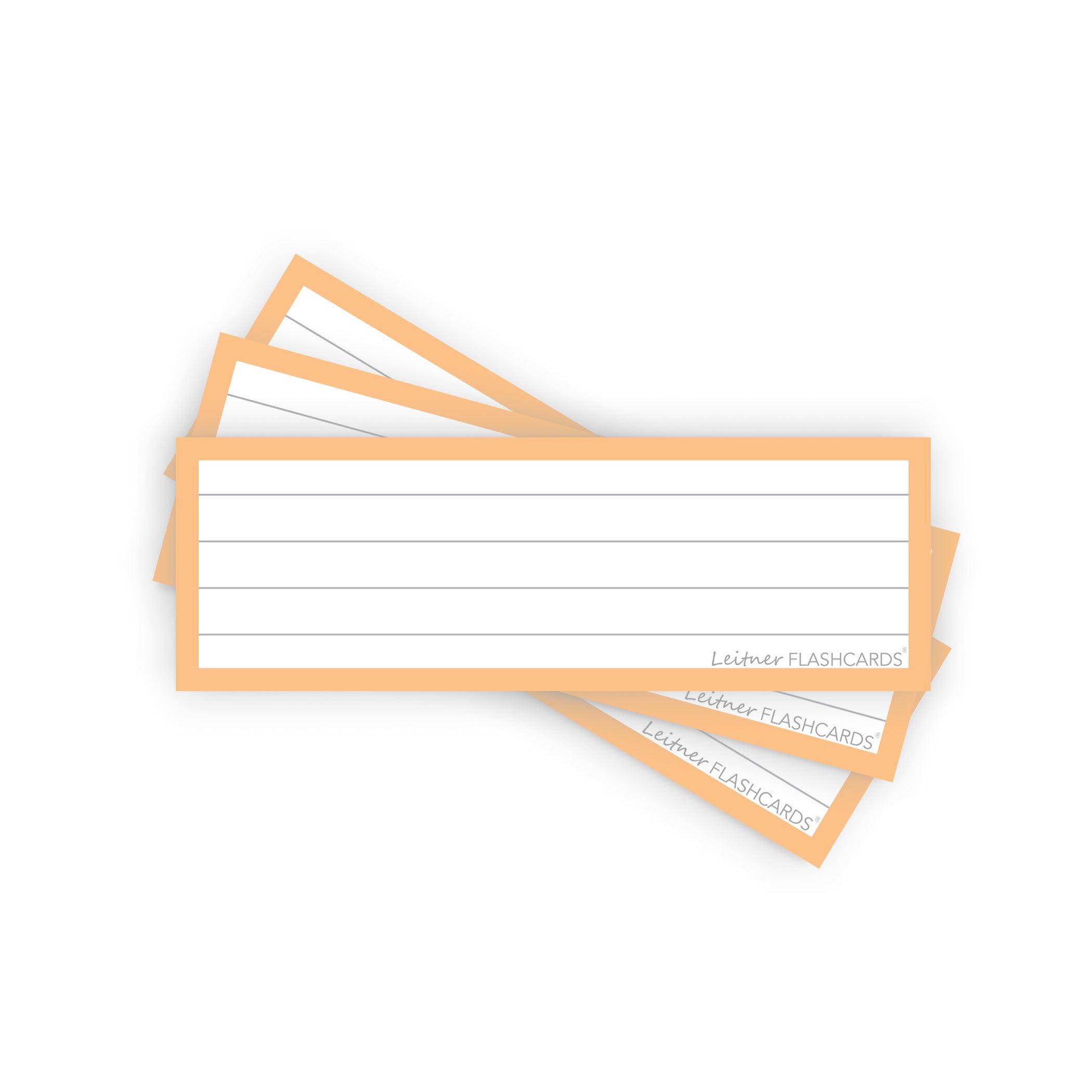 Leitner Vocabulary Cards Pastel Lined orange