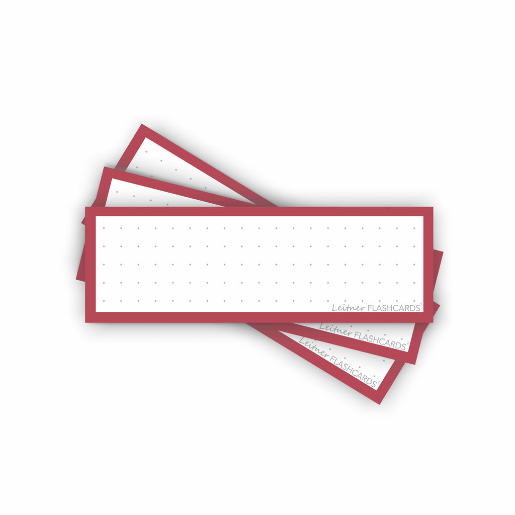Leitner Vocabulary Cards Retro Dotted red
