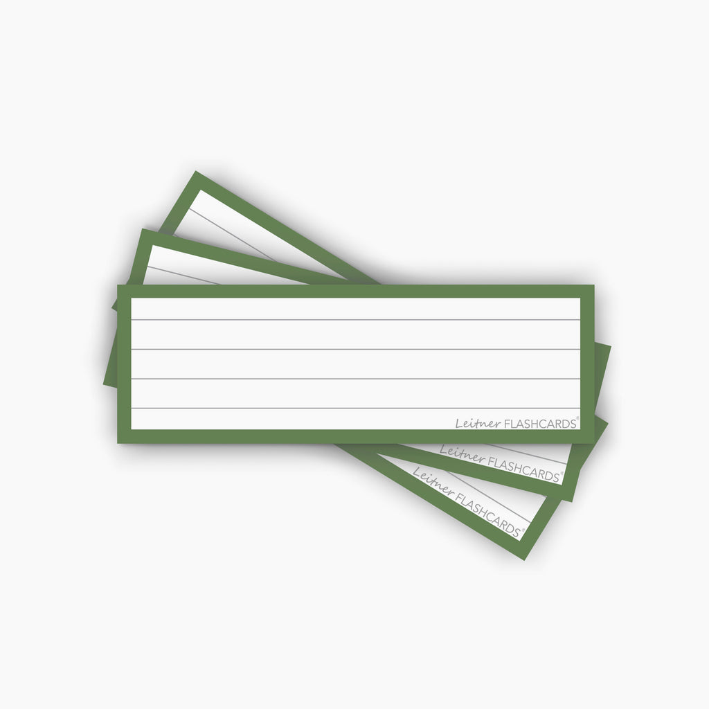 Leitner Vocabulary Cards Retro Lined green