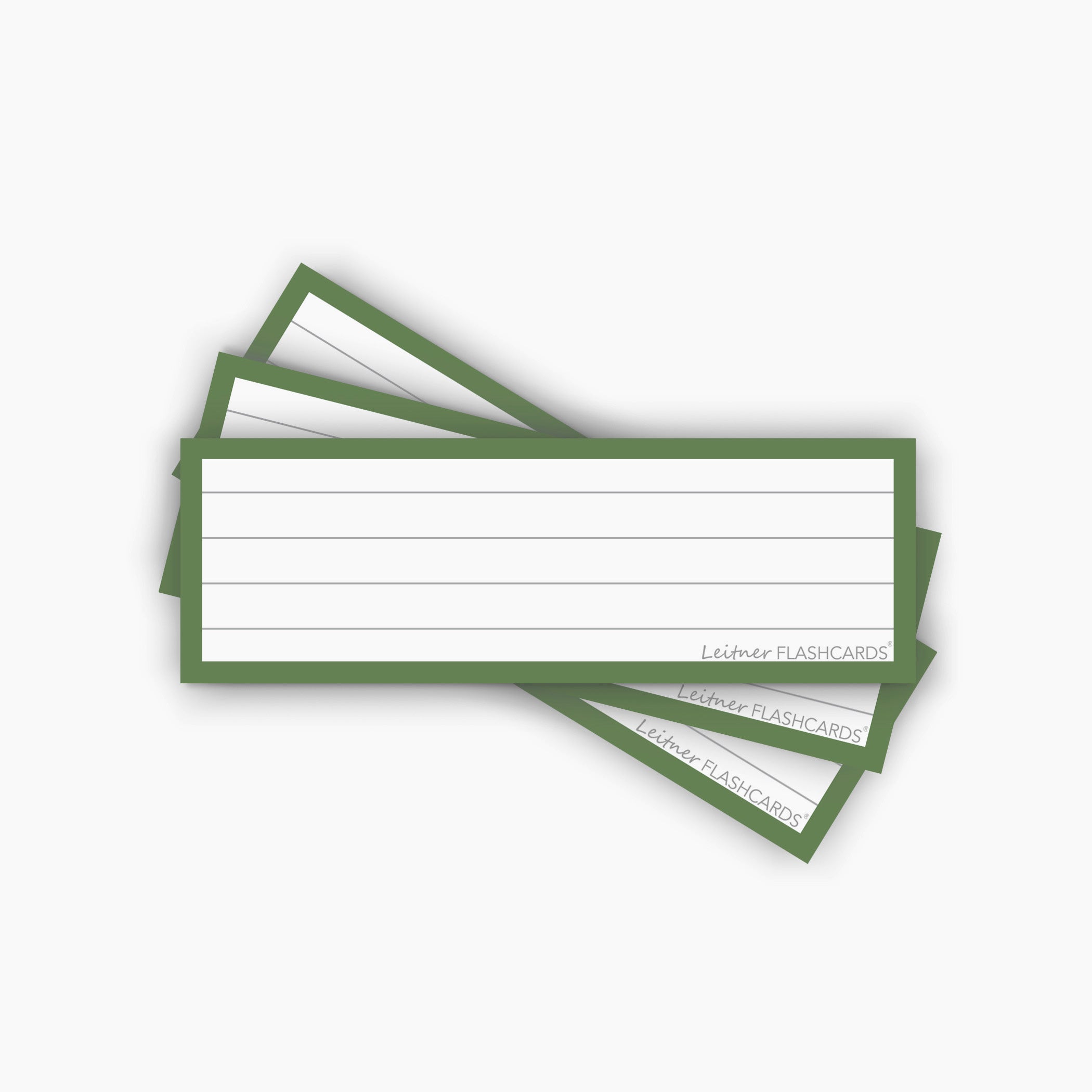 Leitner Vocabulary Cards Retro Lined green