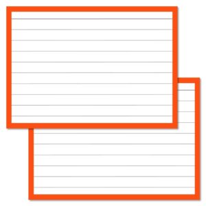 Orange Leitner Flashcards A7 size