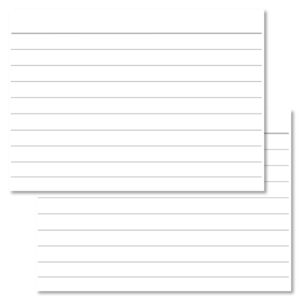 White Lined Leitner Flashcards A7 size