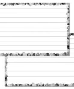 Black & White Confetti Leitner Flashcards A7